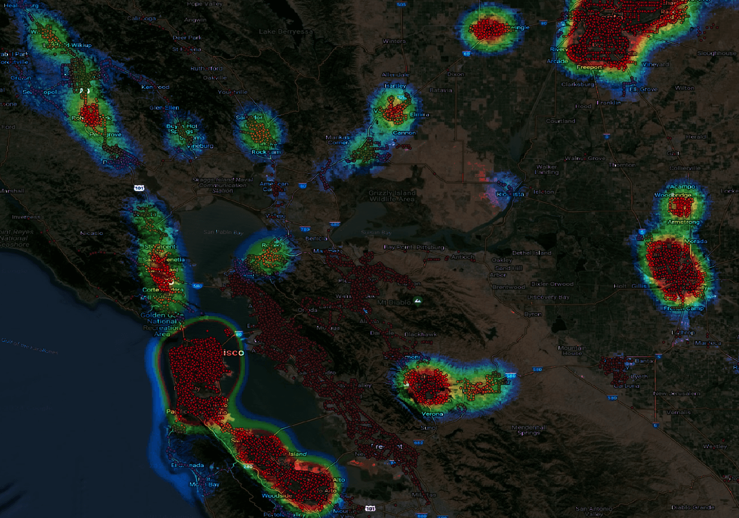 Transit intensity map